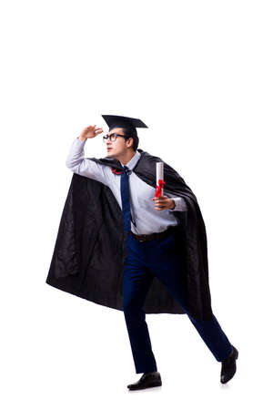 Student graduate isolated on white backgroundの写真素材