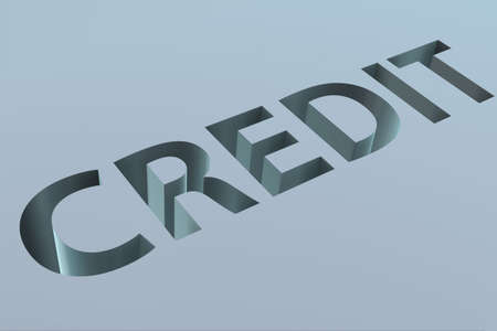 Credit word in the concept of borrowingの写真素材