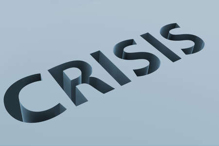 Financial crisis business concept with letters on groundの写真素材