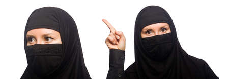 Muslim woman isolated on the whiteの写真素材