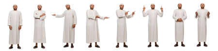 Concept with arab man isolated on white