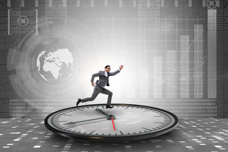 Businessman in time management concept
