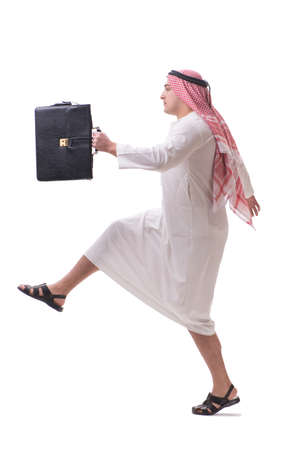 Arab businessman isolated on white backgroundの写真素材