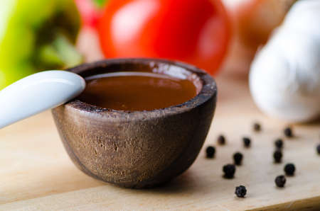 Ingredients ready for italian pasta sauceの写真素材