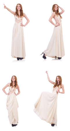 Man in white dress isolated on whiteの写真素材