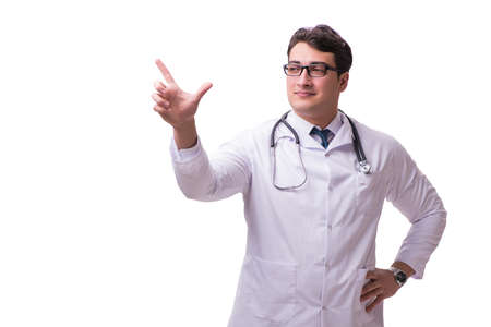 Young male doctor isolated on white backgroundの写真素材