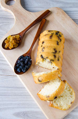 Sweet bread with raisins baked for christmas