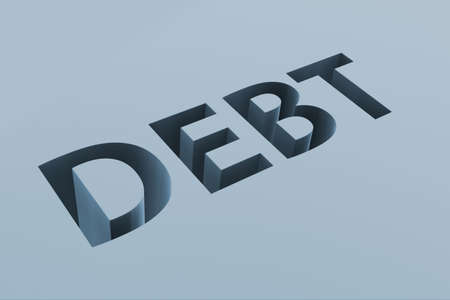 Debt and borrowing financial concept