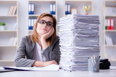 Businesswoman working in the officeの写真素材