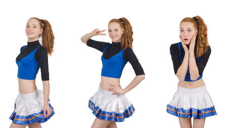 Cheerleader isolated on the white backgroundの写真素材