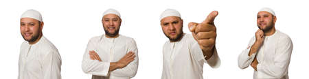 Concept with arab man isolated on white