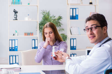 Patient visiting doctor for medical check-up in hospital