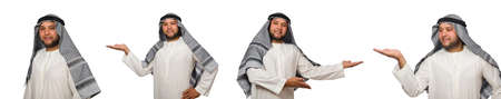 Concept with arab man isolated on whiteの写真素材