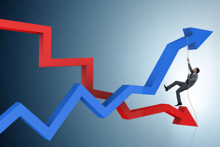 Business concept of both crisis and recovery