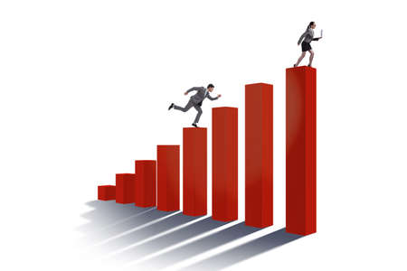 Chasing business people in competition conceptの写真素材