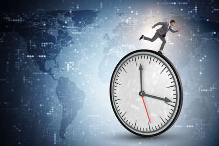 Businessman in time management concept