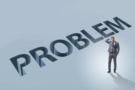 Businessman overcoming business financial problemの写真素材