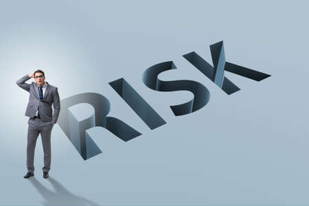 Businessman in financial risk business concept