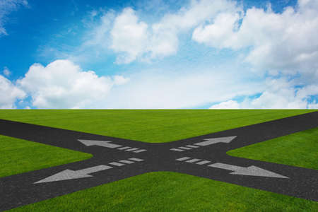 Concept of crossroads in uncertainty conceptの写真素材