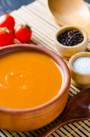 Tomato soup prepared in traditional italian style