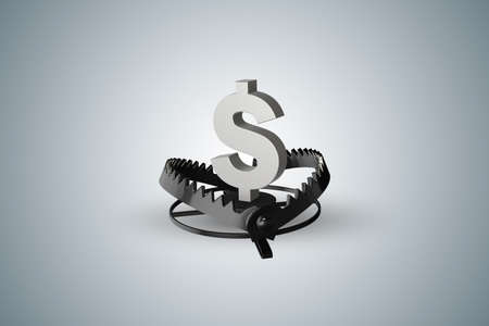 Mouse trap and dollar in business concept - 3d rendering