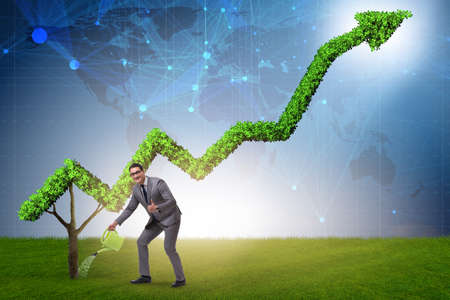 Businessman in responsible ecological businessの写真素材