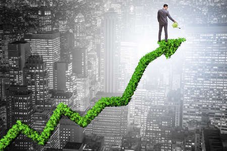 Businessman in responsible ecological businessの写真素材