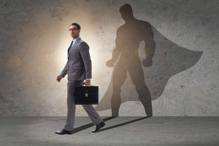 Businessman with aspiration of becoming superheroの写真素材