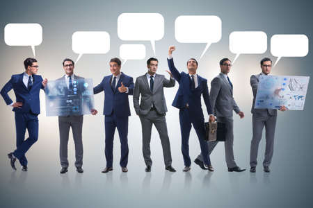 Businessmen with callout bubble blank messageの写真素材
