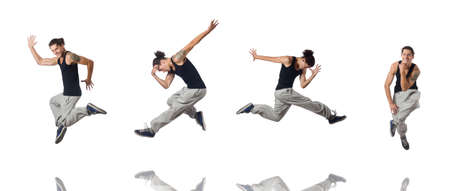 Man dancing isolated on the whiteの写真素材