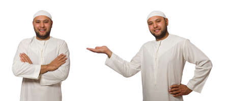 Concept with arab man isolated on white