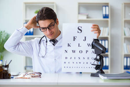 Eye doctor in medical conceptの写真素材