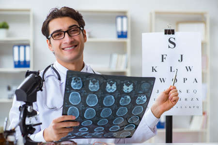 Eye doctor in medical conceptの写真素材