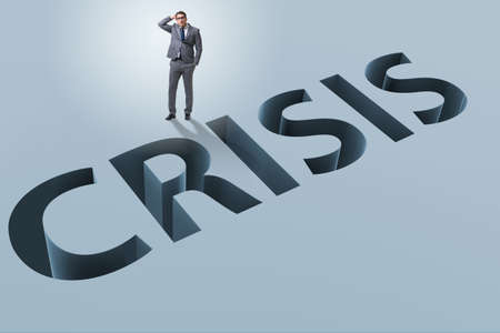 Businessman in financial crisis business conceptの写真素材