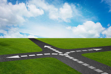 Concept of crossroads in uncertainty conceptの写真素材