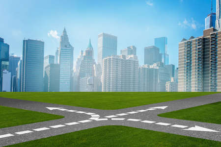 Concept of crossroads in uncertainty conceptの写真素材