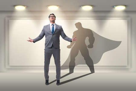 Businessman with aspiration of becoming superheroの写真素材
