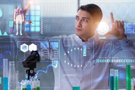 Telemedicine mhealth concept with young doctorの写真素材