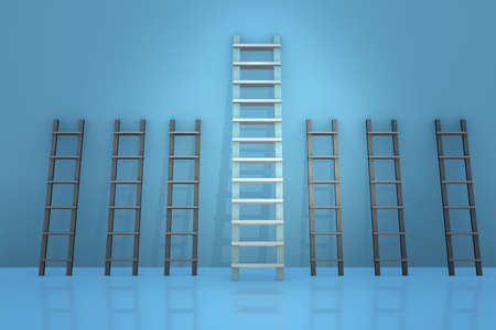 Different ladders in career progression conceptの写真素材