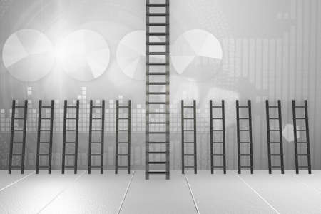 Different ladders in career progression conceptの写真素材