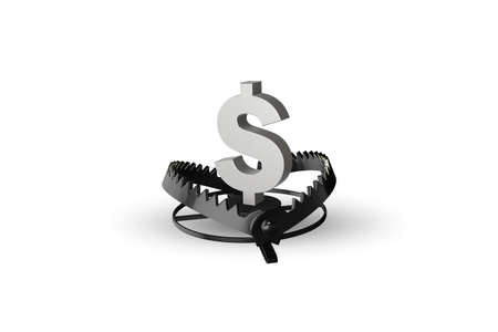 Mouse trap and dollar in business concept - 3d renderingの写真素材