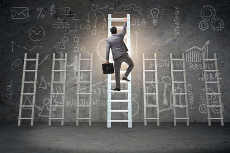 Career progression concept with various laddersの写真素材