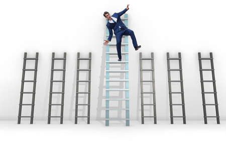 Employee being fired and falling from career ladderの写真素材