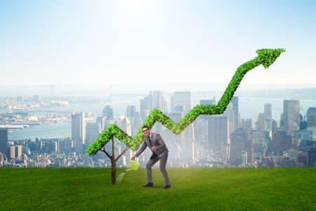 Businessman in responsible ecological businessの写真素材