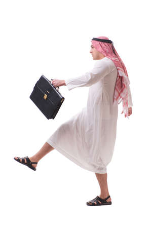 Arab businessman isolated on white backgroundの写真素材