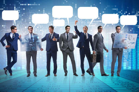 Businessmen with callout bubble blank message