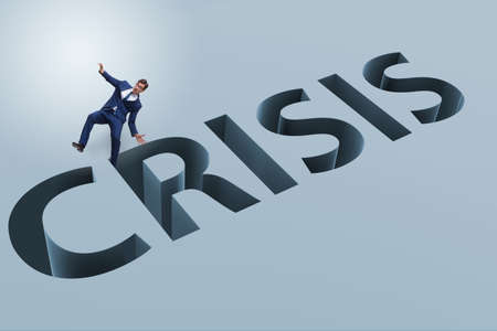 Businessman in financial crisis business conceptの写真素材