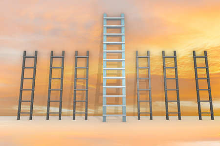 Different ladders in career progression conceptの写真素材