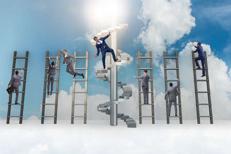 Employee being fired and falling from career ladderの写真素材