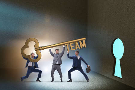 Businessmen in team and teamwork conceptの写真素材